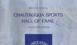 Autograped cover from second Annual CSHOF Induction Banquet. February 7, 1983.