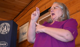 American Sign Language interpreter Janelle Krueger