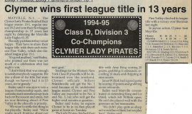 Clymer wins first league title in 13 years. February 1995.