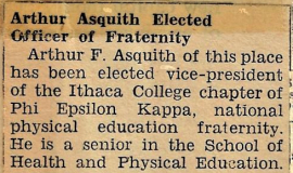 Arthur Asquith Elected Officer of Fraternity.