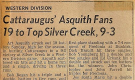 Cattaraugus' Asquith Fans 19 to Top Silver Creek 9-3. 1955.