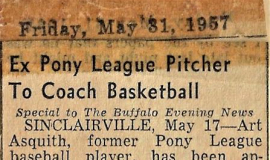 Ex PONY League Pitcher To Coach Basketball. May 31, 1957.