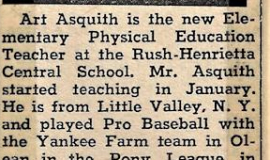 Art Asquith is the new Elementary Physical Education Teacher. 1956.