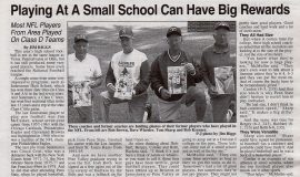Playing At A Small School Can Have Big Rewards. Page 1. September 7, 2001.
