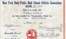 Bill Radack's  1955 NYSPHSAA championship certificate.