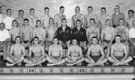 Ohio State Swim Team. Bill Radack is fifth from right in back row. 1959.