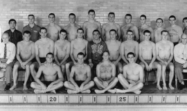 Ohio State Swim Team. Bill Radack is third from left in middle row. 1960.