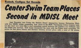 Center Swim Team Places Second in MDISL Meet. July 10, 1964.