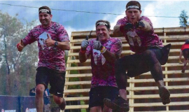 Bob Barlette at the Toronto Sparton obstacle race in 2017 with his sons, Steve and Nick.