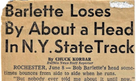 Barlette Loses  By About a Head In N.Y. State Track. June 8, 1970.