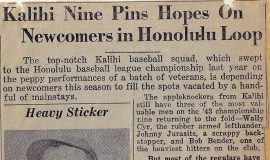 Kalihi NIne Pins Hopes On Newcomers in Honolulu Loop.