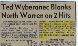 Ted Wyberanec Blanks North Warren on 2 Hits.