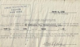 Notice to Report for Active Duty, 1943.
