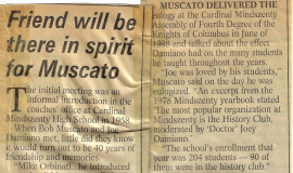 Friend will be there in spirit for Muscato. 1999