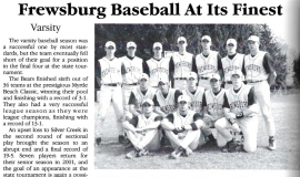 2000 Frewsburg Central School baseball team.