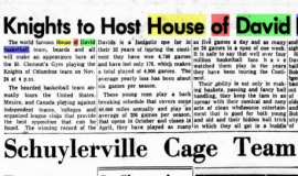 Knights to Host House of David. November 14, 1957.