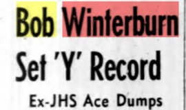 Bob Winterburn Set 'Y' Record. January 23, 1956.