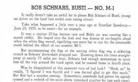 Bobby Schnars - Stateline Speedway Program Biography, 1960.