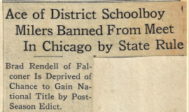 Ace of District Schoolboy Milers Banned From Meet In Chicagoe by State Rule. 1935.