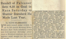 Rendell of Falconer Sets 4:30 as Goal in Race Saturday to Shatter Standard Made Last Year. 1935.
