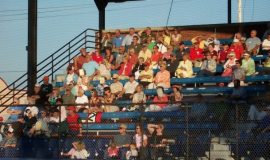 Over 100 guests fill section A of the grandstand.