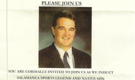 Invitation to event adding Chuck Crist to the Salamanca Historical Society Hall of Fame.