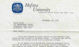 Recruiting letter from Steve Nisenson, Hofstra University. December 13, 1967.