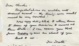 Recruiting letter from Penn State. March 29, 1968.