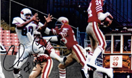 Chuck Crist makes an interception for the San Francisco 49ers. 1978.