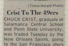Crist To The 49ers. August 16, 1978.