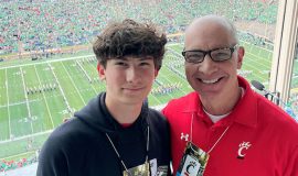 Dan and his son Sam at Notre Dame Stadium