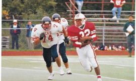 David Hinson running for Jamestown High School. 1993.