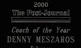 <em>Post-Journal</em> Coach of the Year award to Dennis Meszaros. 2000.