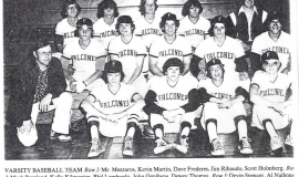Falconer Central School varsity baseball team. 1976.