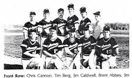 Falconer Central School varsity baseball team. 1986.
