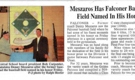 Meszaros Has Falconer Baseball Field Named In His Honor. 