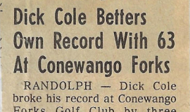 Dick Cole Betters Own Record With 63 At Conewango Forks. July 6, 1976.