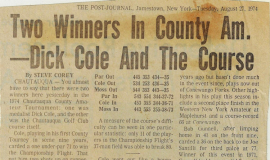 Two Winners In County Am. - Dick Cole And The Course.  August 27, 1974.