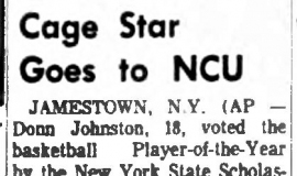 Cage Star Goes to NCU.  May 1, 1969.