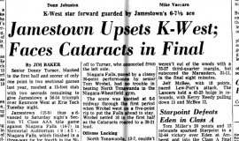 Jamestown Upsets K-West; Faces Cataracts in Final. March 12, 1969.