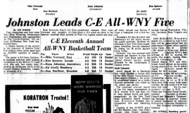 Johnston Leads C-E All-WNY Five. April 4, 1969.