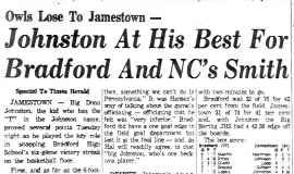 Johnston At His Best For Bradford And NC's Smith.  January 22, 1969.