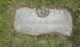 Dr. Harold Blaisdell's grave marker.