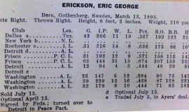 Eric Erickson career stats.