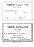 Kane Area Union Senior High basketball certificates. 1963-64 and 1964-65.