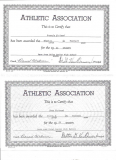 Kane Area Union Senior High football certificates.  1963  and 1964.