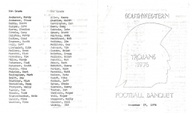 1976 SWCS football banquet program. Page 1.