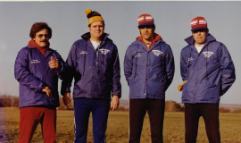 1976 SWCS football coaches. Tony LoGuidace, Ron Littlejohn, Fran Sirianni, and Boyd Matteson.