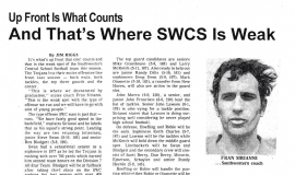 Up Front Is What Counts And That's Where SWCS Is Weak.  Fall 1978.