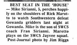 Best Seat In The 'House'. Fall 1977.
